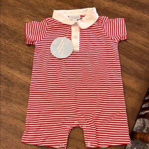 Red and White Striped Baby Romper - Little English